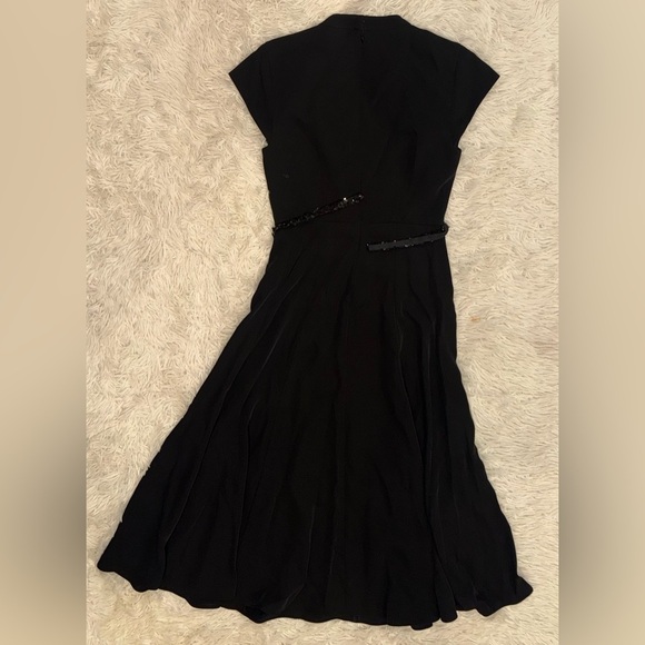 NEW Sachin & Babi Black Marian Sequin belted cap sleeve Midi Dress SZ 2$495 - Picture 5 of 8